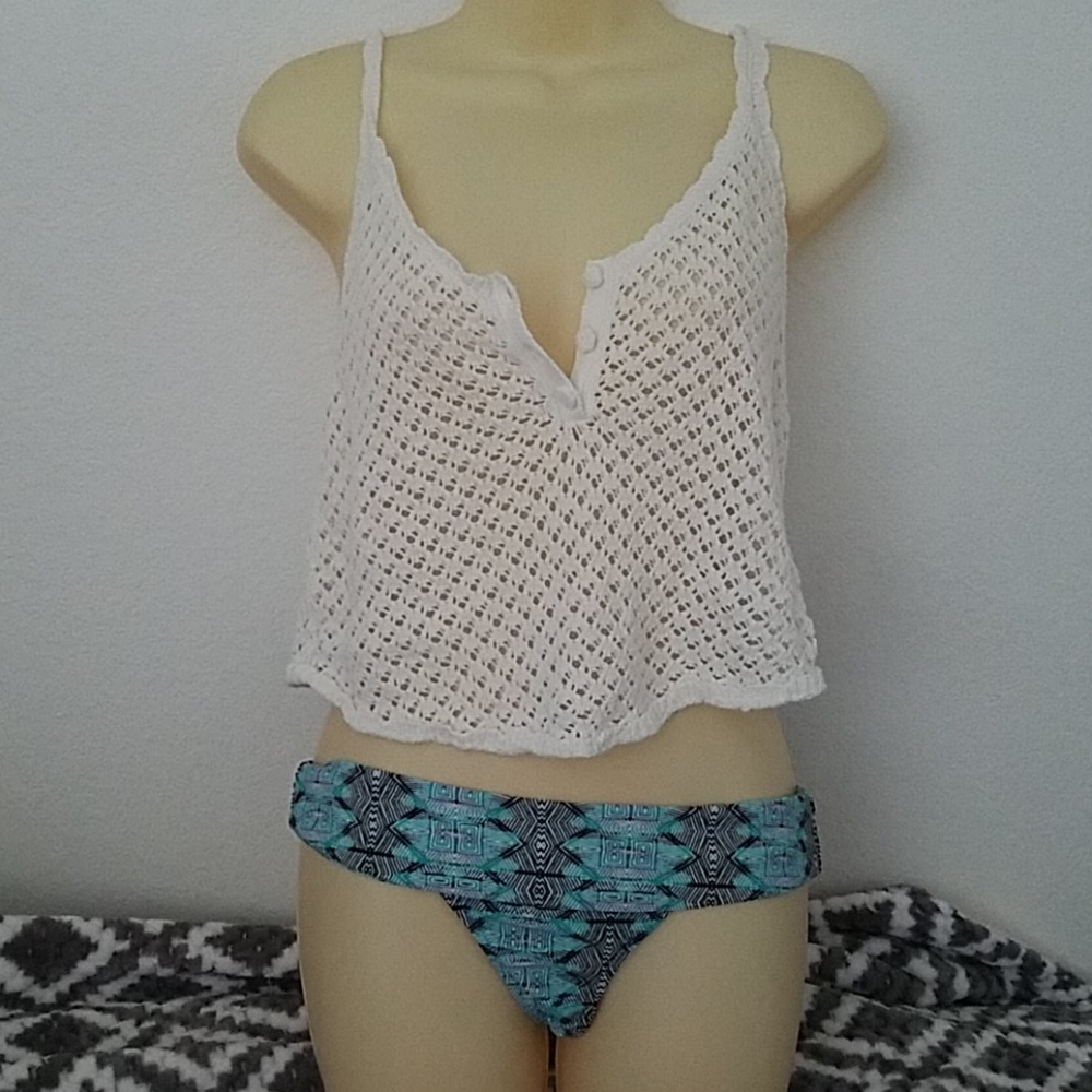 Lacey/ knit Swim Bikini/ Tank Coverup